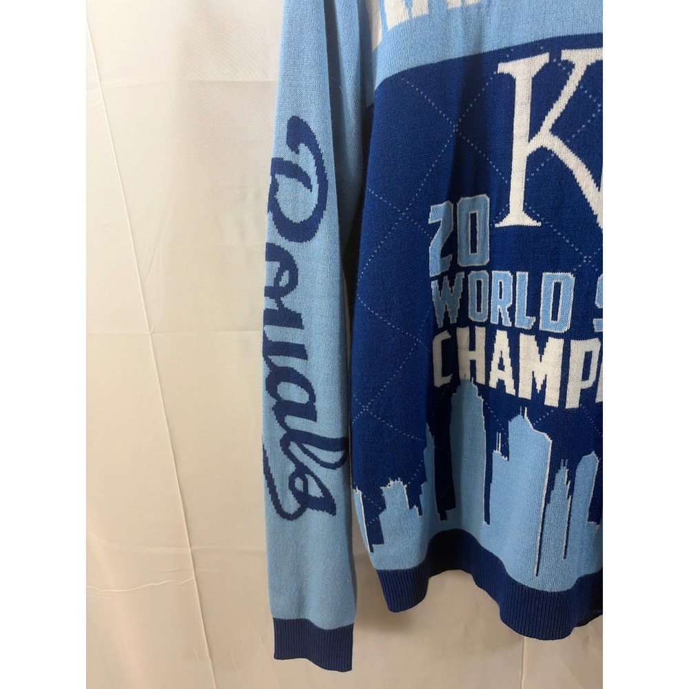 Klew Kansas City Royals 2015 World Series Champions Sweater Mens Large Blue MLB - Picture 3 of 8